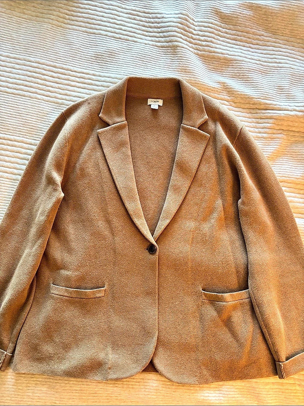 J.Crew Schoolboy Sweater-Blazer Camel color, Large